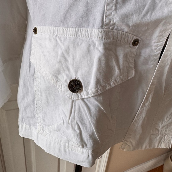 XCVI Women's White Front Tie Double Cuff Jacket size Large NWT - Picture 4 of 12